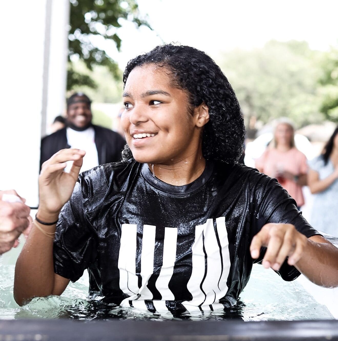 Woman Enjoying Water Baptism